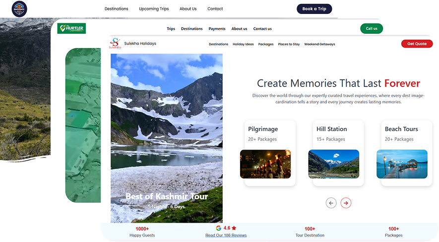 Travel agency website mockup built by SiteGazer